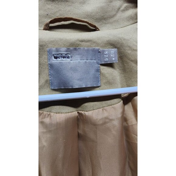 ASOS Beige Trench Coat With Belted Waist & Double-Breasted Button Closure - Picture 13 of 13